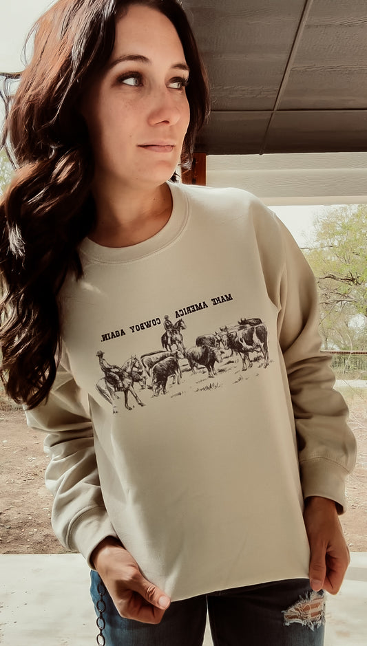 Make America cowboy again crewneck