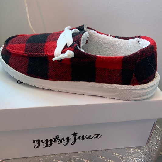 Buffalo plaid shoes